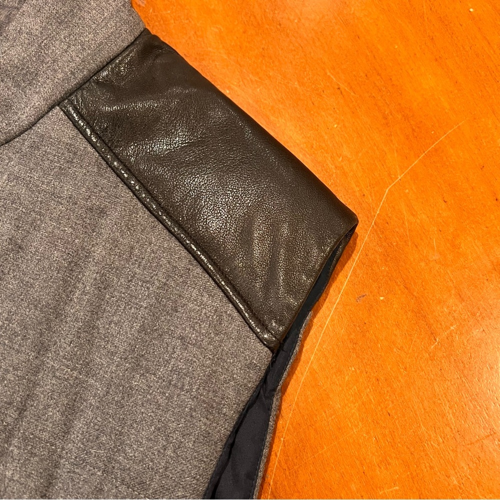 VINCE Men’s‎ Quilted Full-Zip Puffer Vest Gray/Black Lamb Leather/Wool XXL - Picture 7 of 16